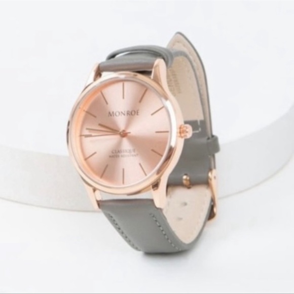 Monroe Women’s Rose Gold Tone Leather Watch - Picture 3 of 10